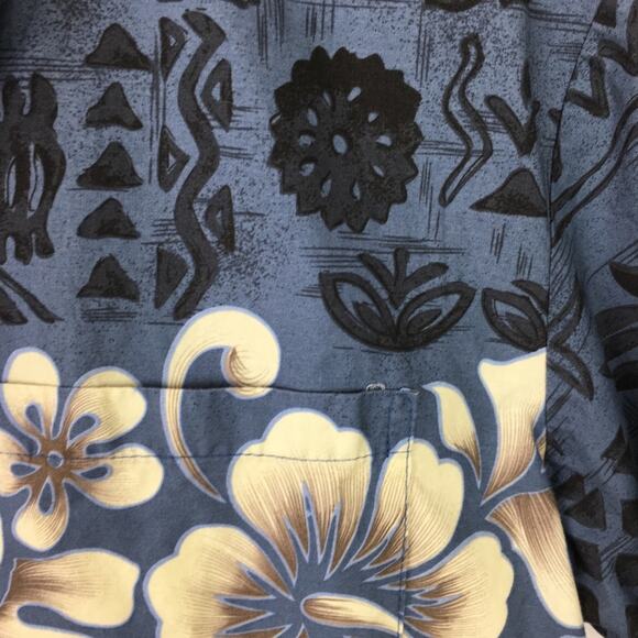Hawaiian Togs Vintage Blue Floral Short Sleeve  Shirt Medium - Picture 4 of 6